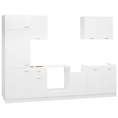 vidaXL 7 Piece Kitchen Cabinet Set Lyon" White Engineered Wood 3