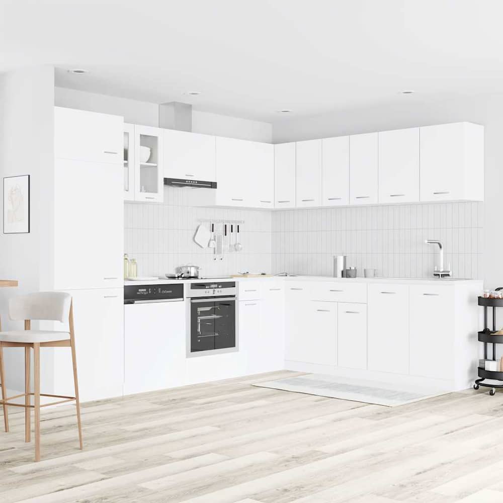 vidaXL 14 Piece Kitchen Cabinet Set Lyon" White Engineered Wood 1