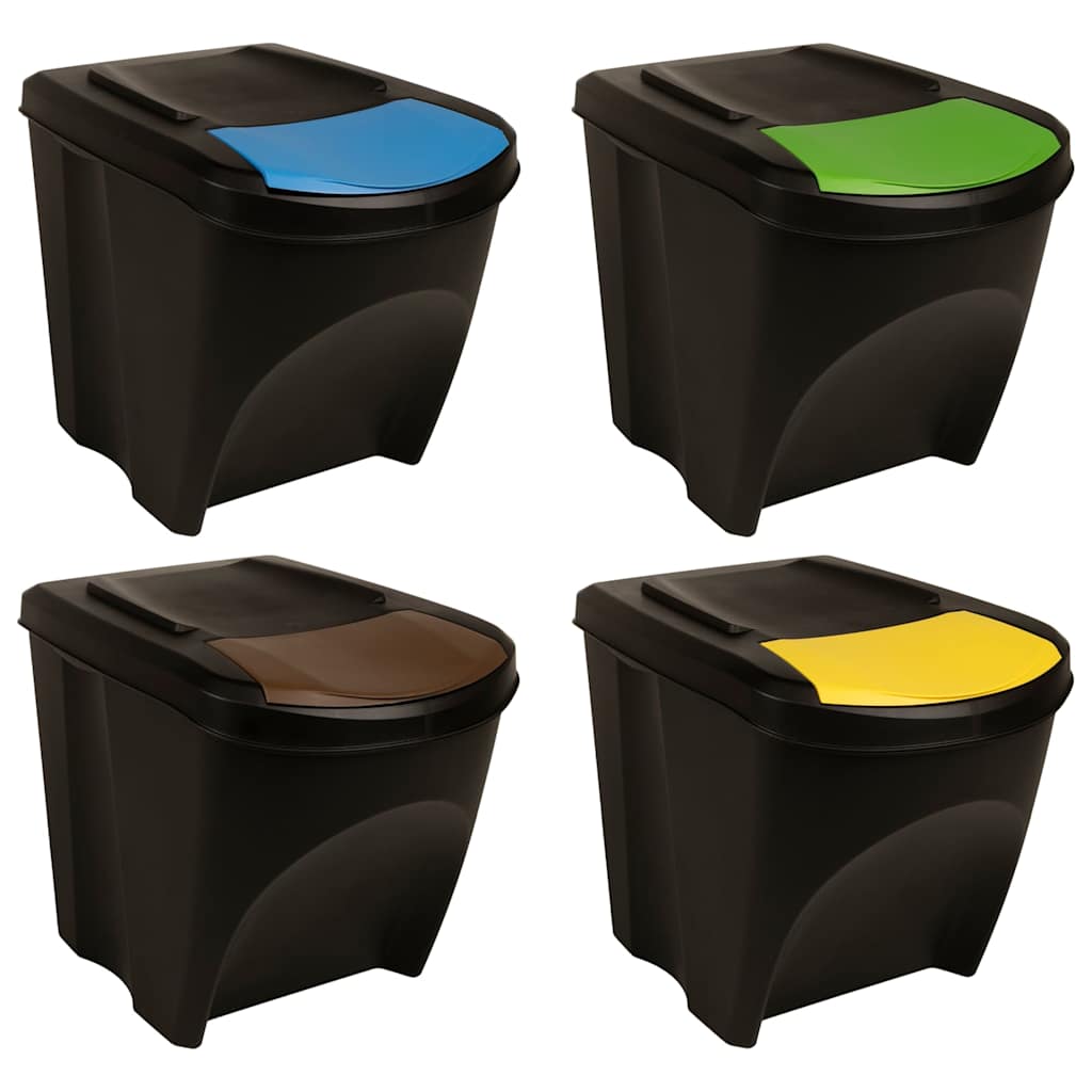 Stackable Garbage Bin Boxes 75 L Polypropylene Anthracite 4