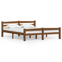 vidaXL Bed Frame without Mattress Honey Brown Solid Pinewood 160x200cm 2