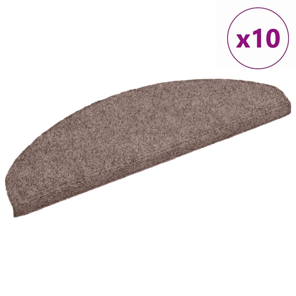 vidaXL Stair Mat | Set of 10 | Cream | Needle-punched fabric | 65 x 21 cm 2