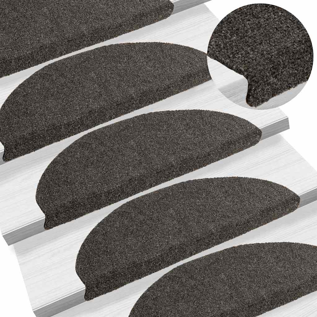 vidaXL Stair Mat | Set of 10 | Anthracite | Needle-punched fabric (100% PP) 5