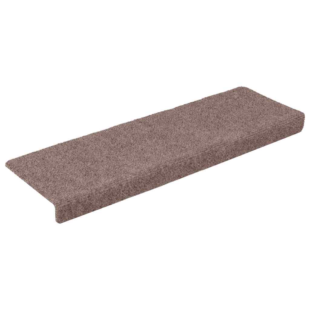 vidaXL Stair Mats Self-adhesive 10 pcs 65x21x4 cm Light Brown Rectangular Edge 3
