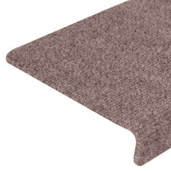 vidaXL Stair Mats Self-adhesive 10 pcs 65x21x4 cm Light Brown Rectangular Edge 6