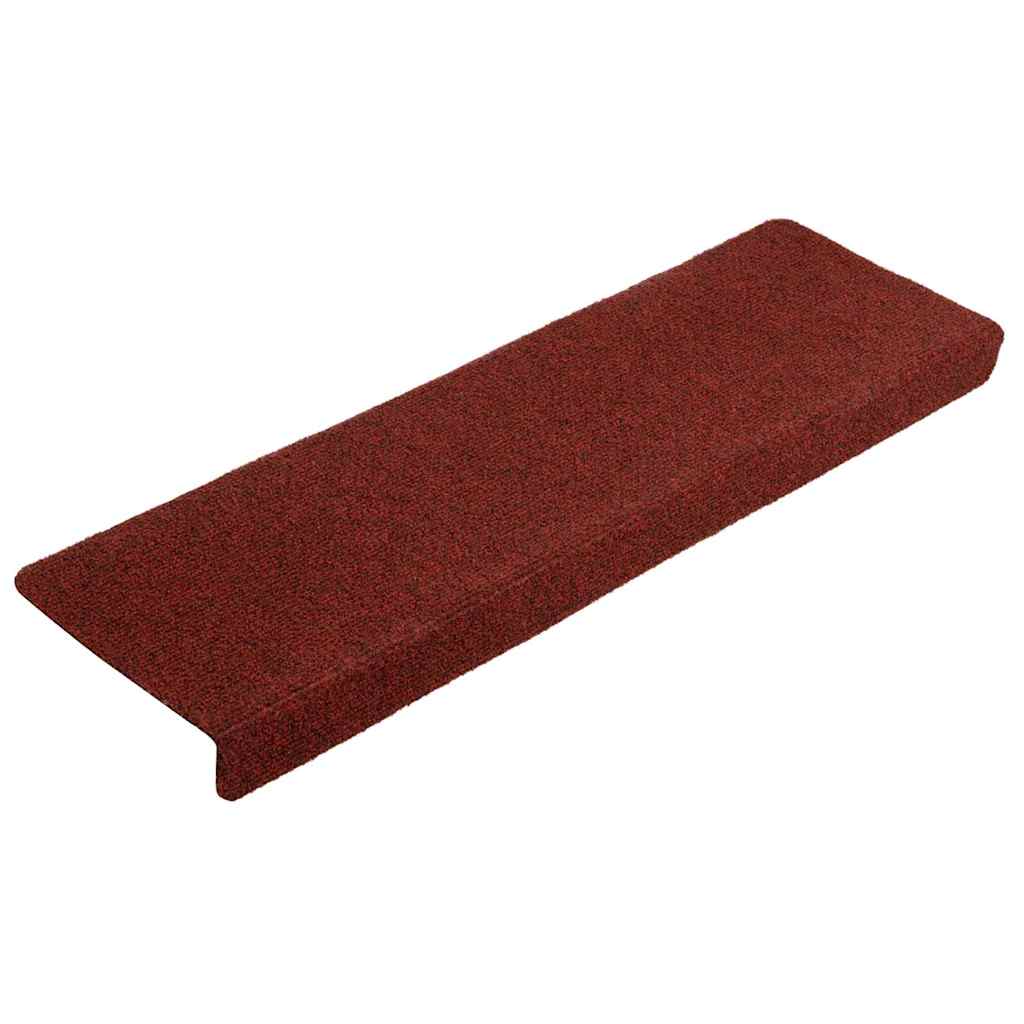 vidaXL Carpet Stair Tread | Set of 10 | Bordeaux red 2