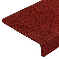 vidaXL Carpet Stair Tread | Set of 10 | Bordeaux red 6