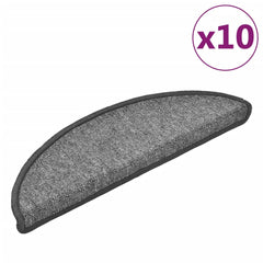 vidaXL Stair mats 10 pcs 56 x 17 x 3 cm Non-Slip Dark Grey 2