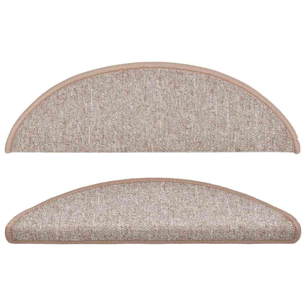 vidaXL Stair mats 10 pcs 56 x 17 x 3 cm Non-Slip Light Brown 4