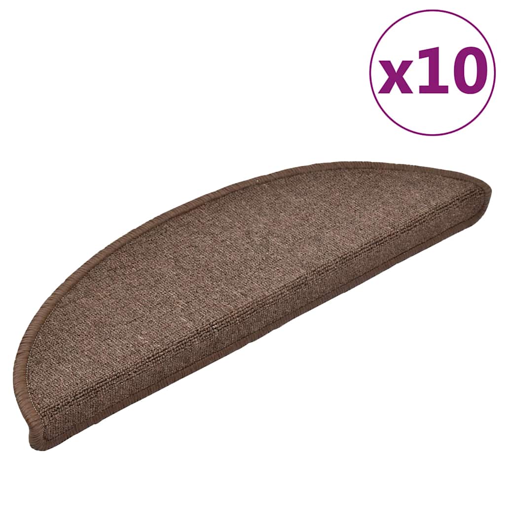 vidaXL Stair mats 10 pcs 56 x 17 x 3 cm Non-Slip Coffee Brown 2