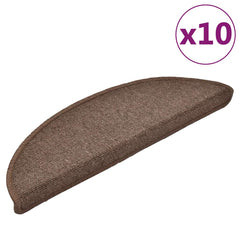 vidaXL Stair mats 10 pcs 56 x 17 x 3 cm Non-Slip Coffee Brown 2