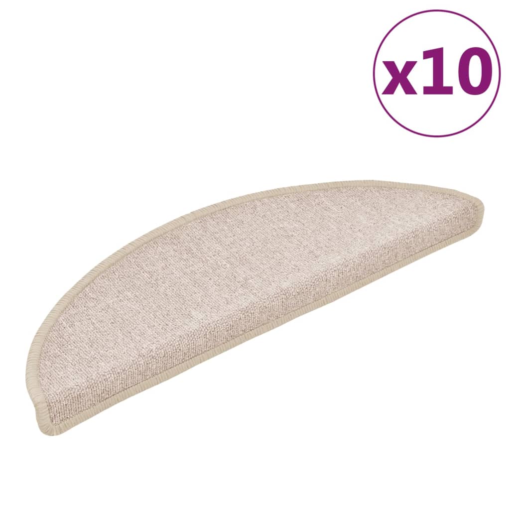 vidaXL Stair mats 10 pcs 56 x 17 x 3 cm Non-Slip Taupe 2