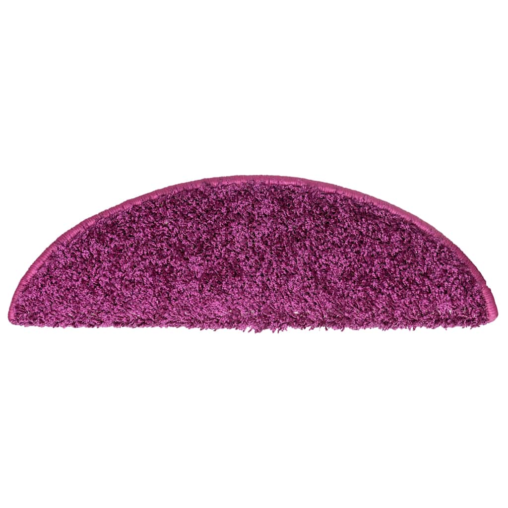 vidaXL Stair Mats 10 pcs 56x17x3 cm Violet Half Round 6