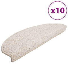 vidaXL Stair Mats 10 pcs 65x21x4 cm White Half Round Large 2
