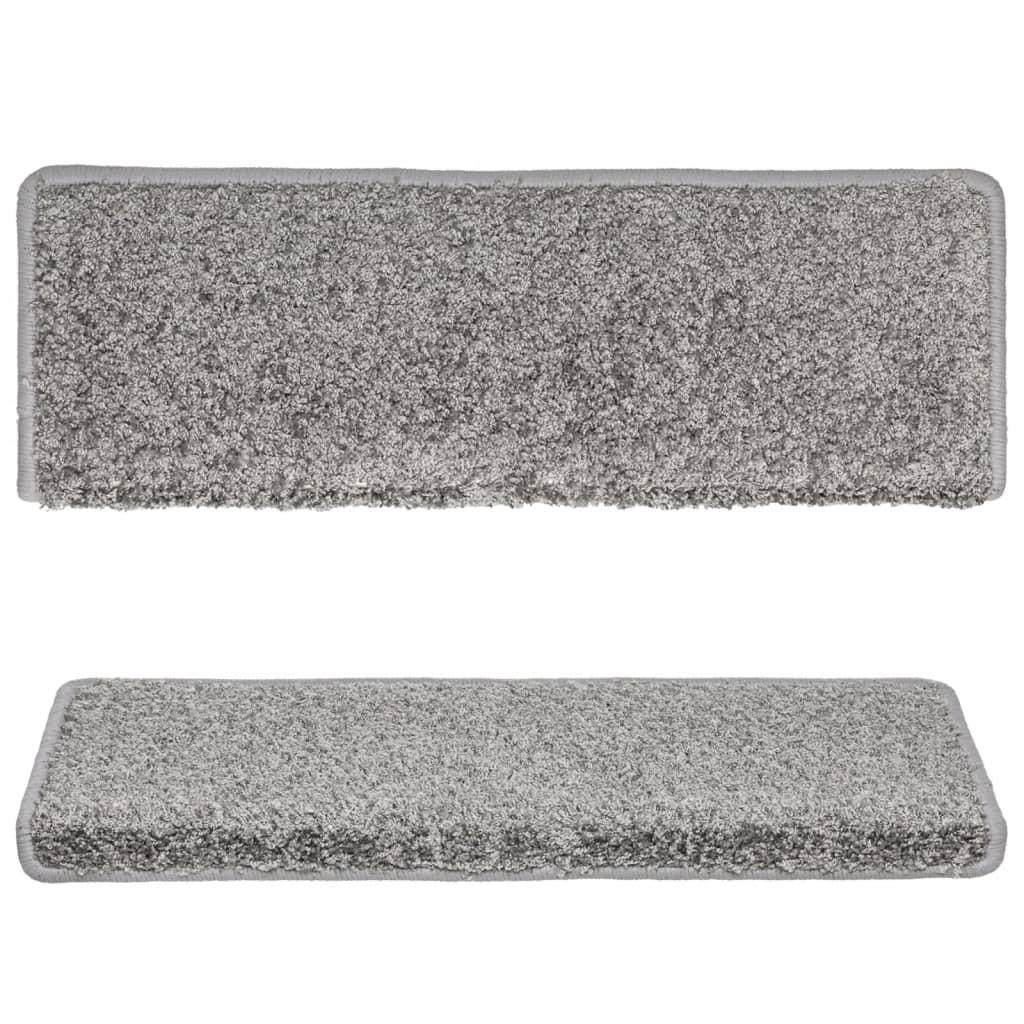 vidaXL Stair Mat | Set of 10 | Grey | Needle-punched fabric (100% polypropylene) 4