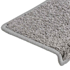 vidaXL Stair Mat | Set of 10 | Grey | Needle-punched fabric (100% polypropylene) 6