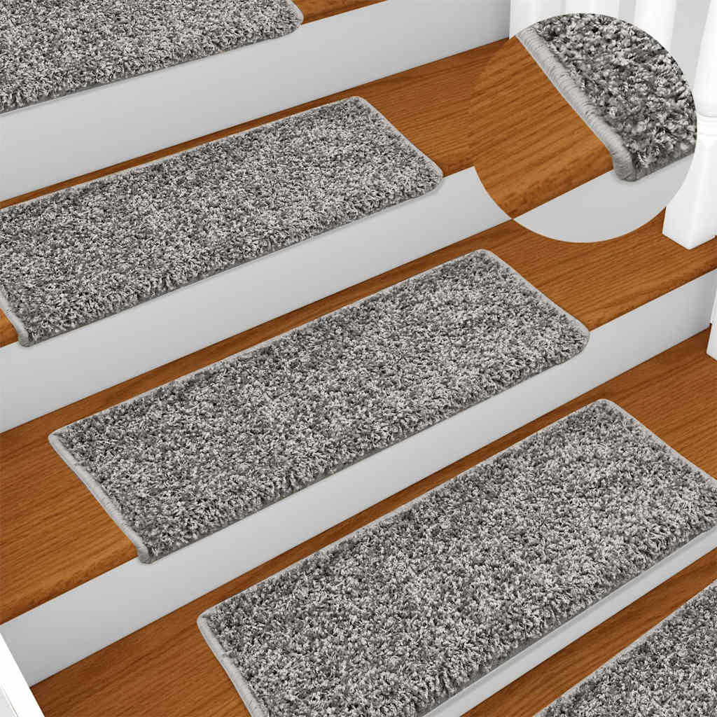 Stair Mats Rectangular Edge 10 pcs in Grey