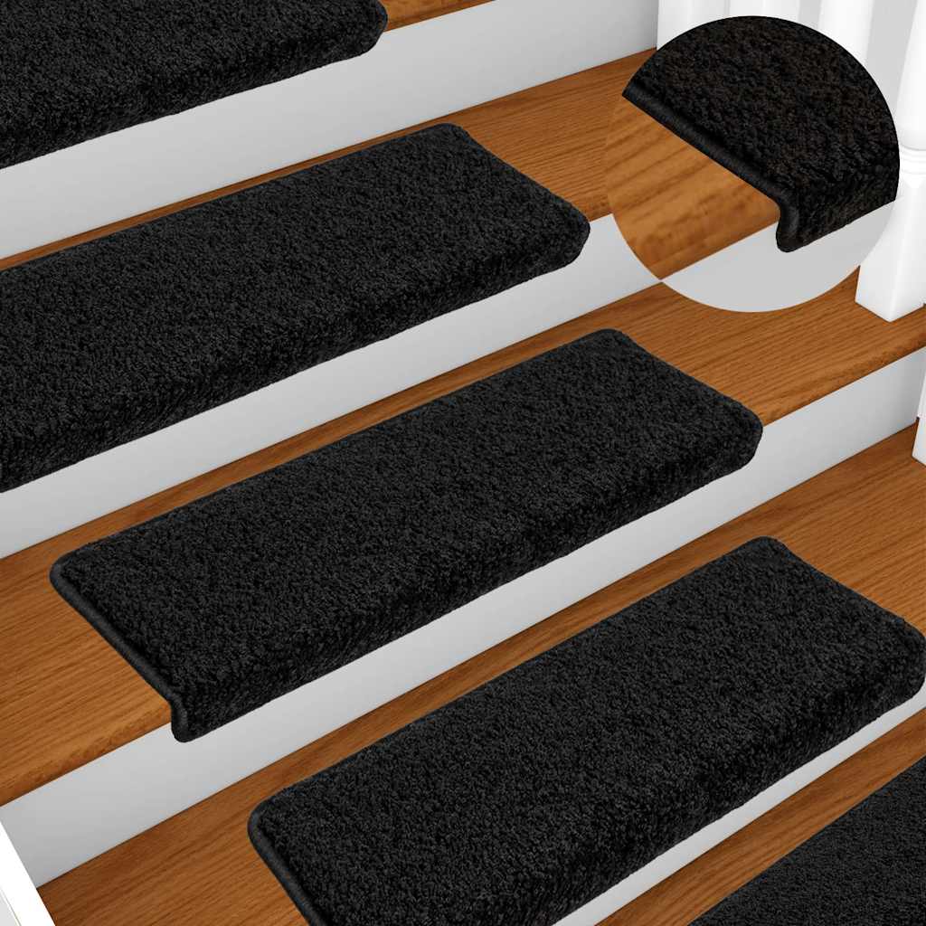 Stair Mats Rectangular Edge 10 pcs in Black