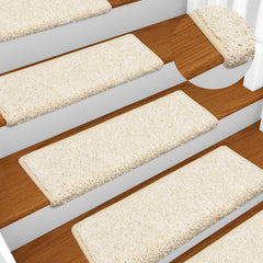 Stair Mats Rectangular Edge 10 pcs in White