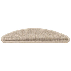 Stair Mats 15 pcs 56x17x3 cm Half Round Light beige