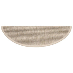 Stair Mats 15 pcs 56x17x3 cm Half Round Light beige