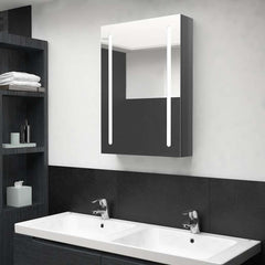 LED Bathroom Mirror Cabinet 50x13x70 cm Shining grey