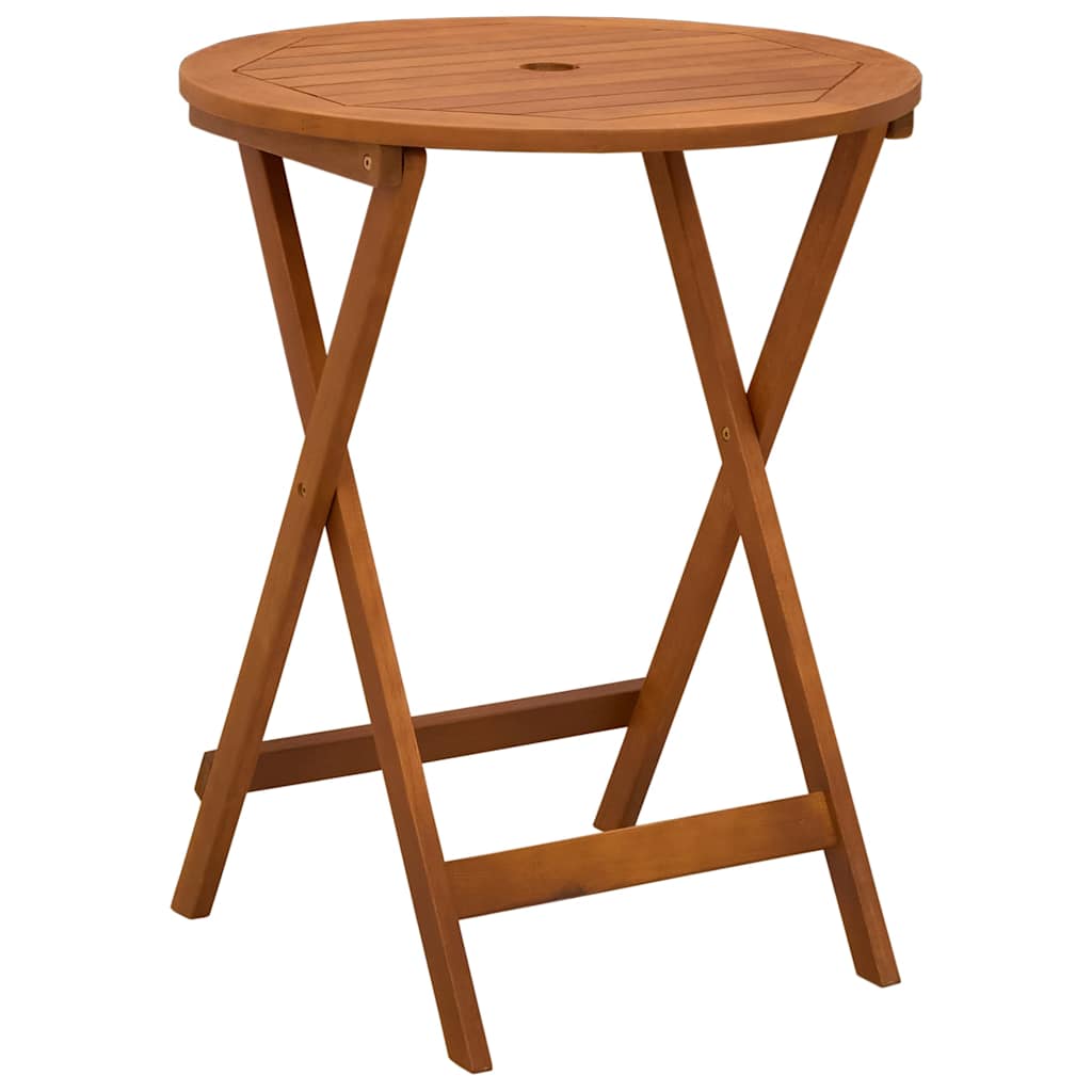 Folding Garden Table Solid Eucalyptus Wood Ø 60 x 75 cm