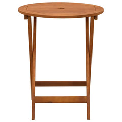 vidaXL Folding Garden Table Ø60x75 cm Solid Eucalyptus Wood 3