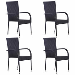 vidaXL 5 Piece Garden Dining Set Black 2