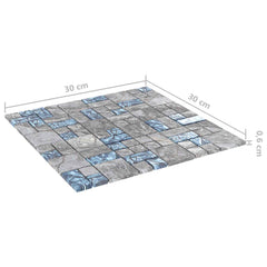 vidaXL Mosaic Tile 11 pcs 50 x 50 cm Grey and Blue Glass 5