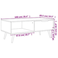 vidaXL Coffee Table | Black | Engineered wood, MDF | 100 x 49.5 x 43 cm 6
