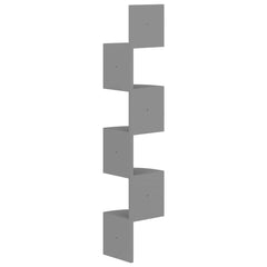vidaXL Wall Corner Shelf | Grey | Engineered wood | 19x19x123 cm | Wall mounting 3