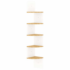 vidaXL Wall Corner Shelf | White and Sonoma Oak | Engineered wood | Medium 2