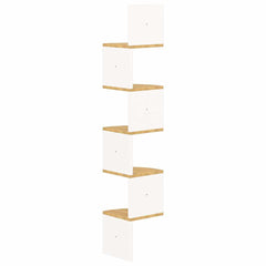vidaXL Wall Corner Shelf | White and Sonoma Oak | Engineered wood | Medium 3