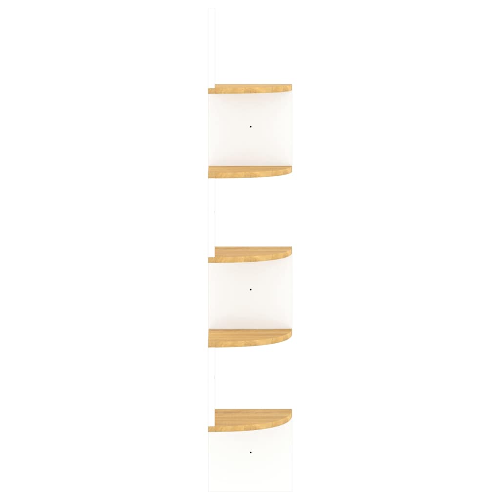 vidaXL Wall Corner Shelf | White and Sonoma Oak | Engineered wood | Medium 5