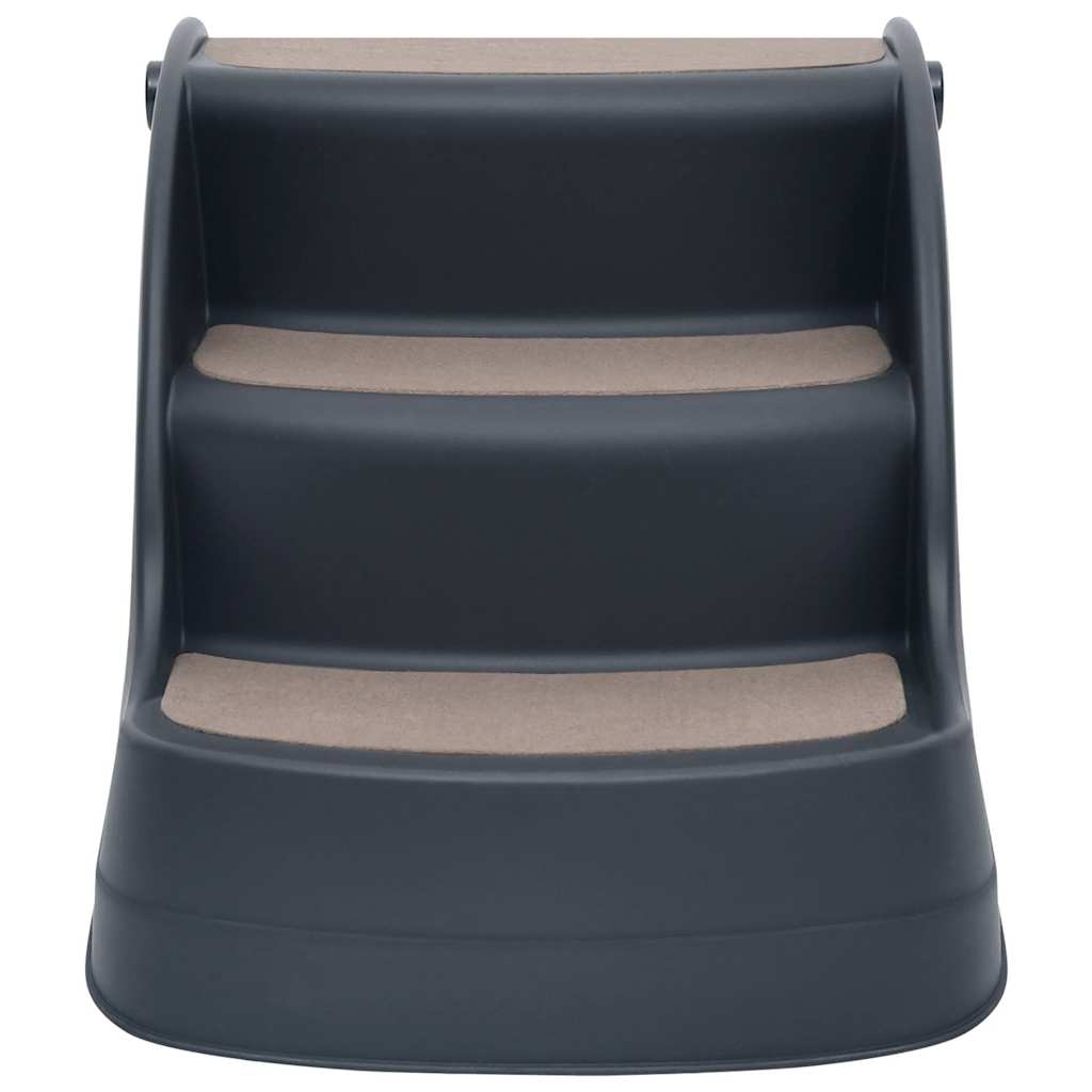 vidaXL Folding 3-Step Dog Stairs Dark Grey 3