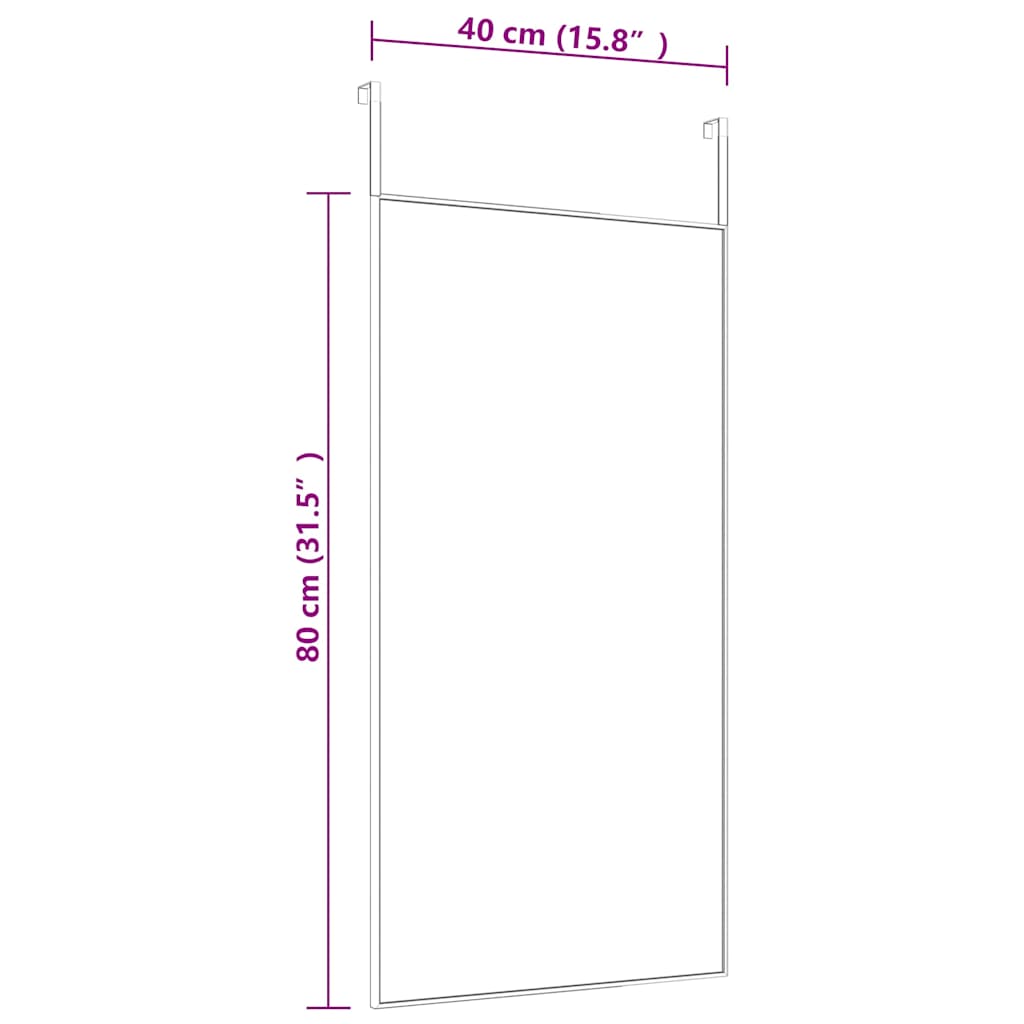 vidaXL Door Mirror | Black | Aluminium | Medium | Door Mirror | Rectangular 4