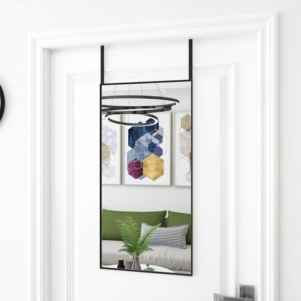 vidaXL Door Mirror | Black | Aluminium | Medium | Door Mirror | Rectangular 1