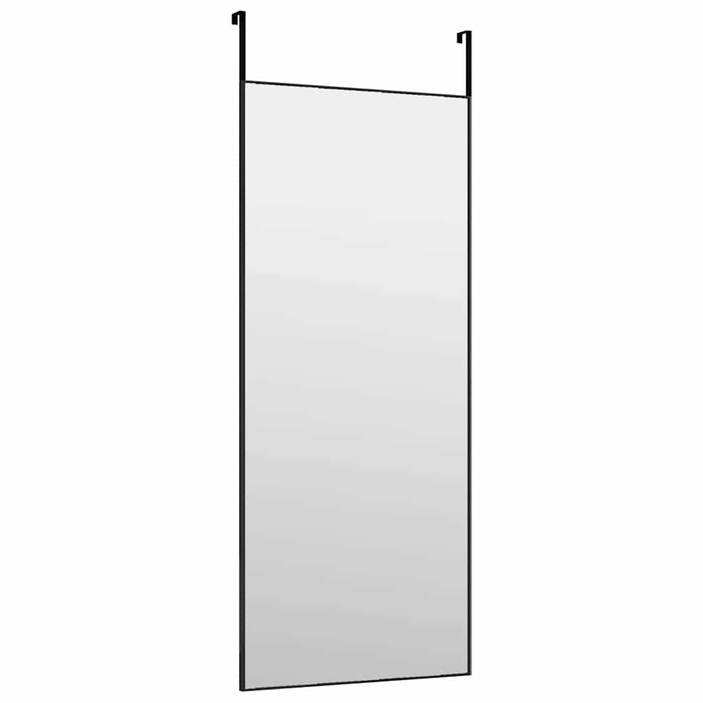 vidaXL Door Mirror Black 40x100 cm Glass and Aluminium 3