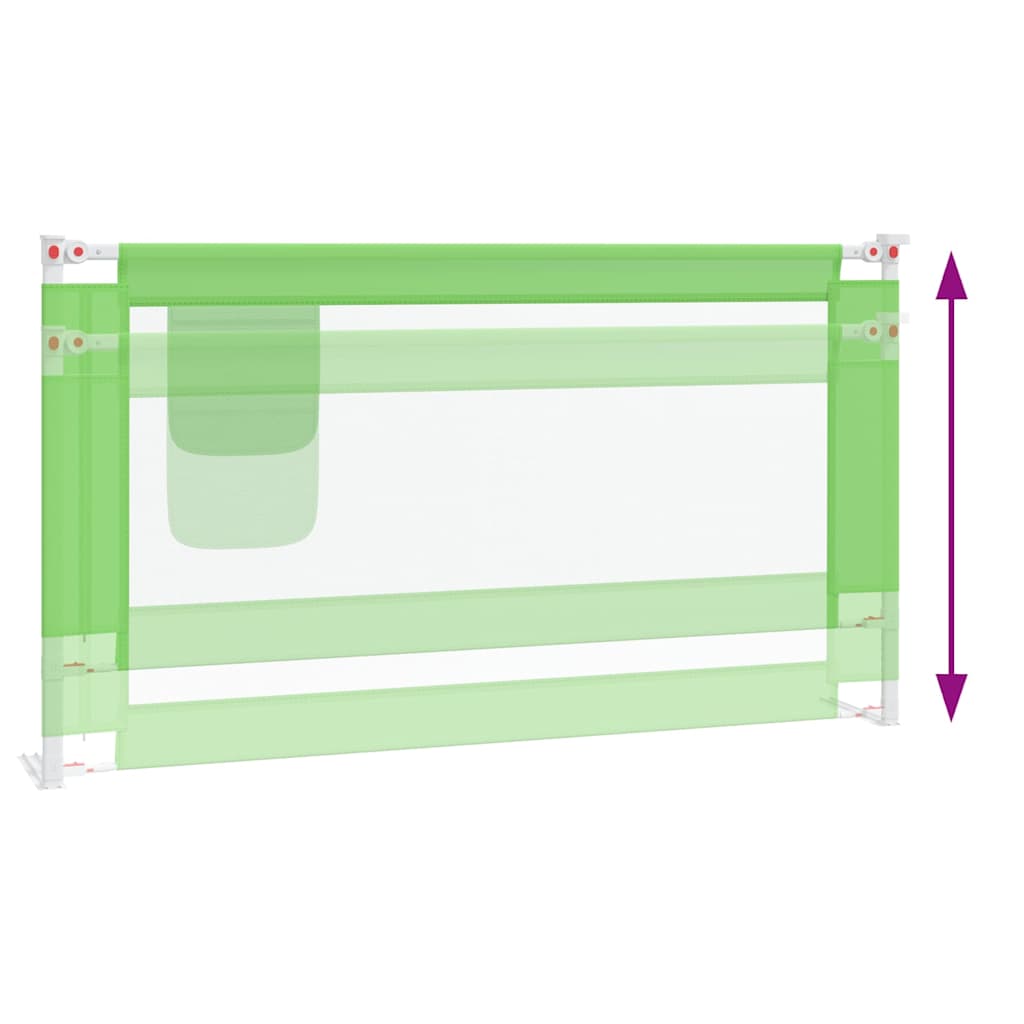 vidaXL Toddler Safety Bed Rail Green 150x25 cm Fabric 6