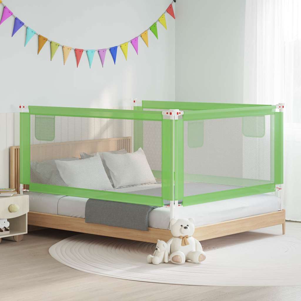 vidaXL Toddler Safety Bed Rail Green 180x25 cm Fabric 1