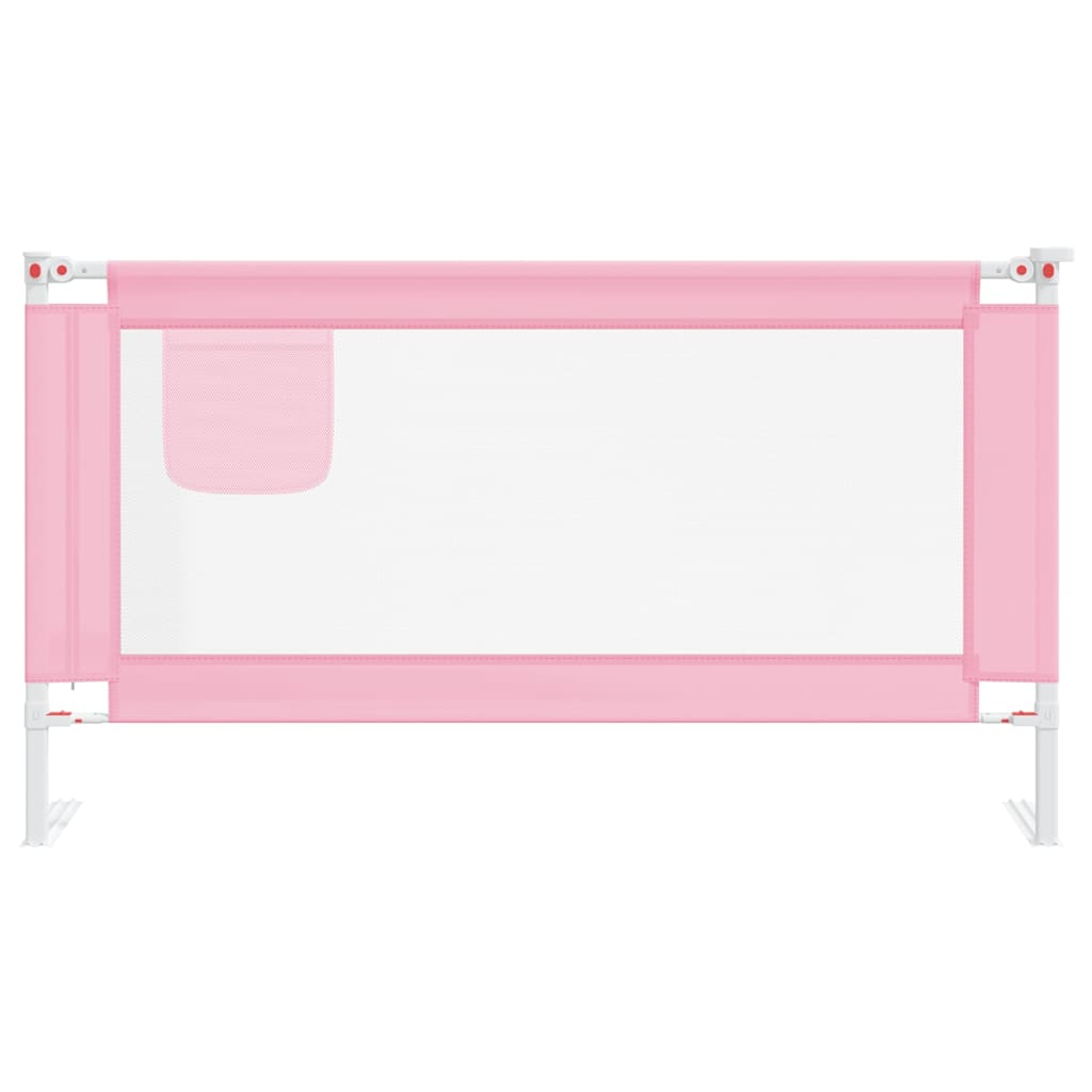 vidaXL Toddler Safety Bed Rail Pink 150x25 cm Fabric 3