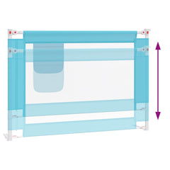 vidaXL Toddler Safety Bed Rail Blue 90x25 cm Fabric 6