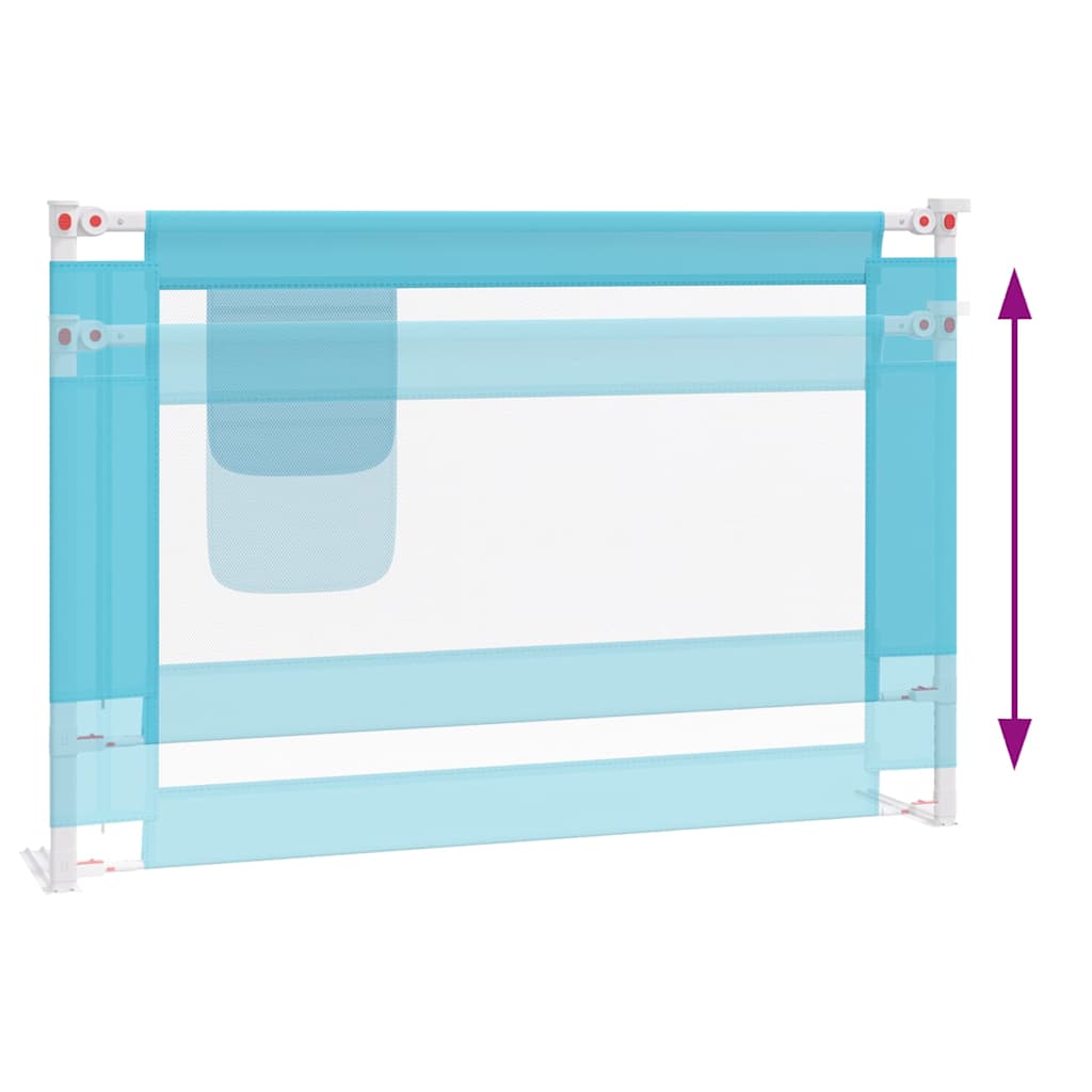 vidaXL Toddler Safety Bed Rail Blue 100x25 cm Fabric 6