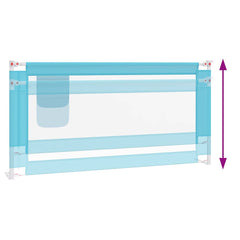 vidaXL Toddler Safety Bed Rail Blue 180x25 cm Fabric 6