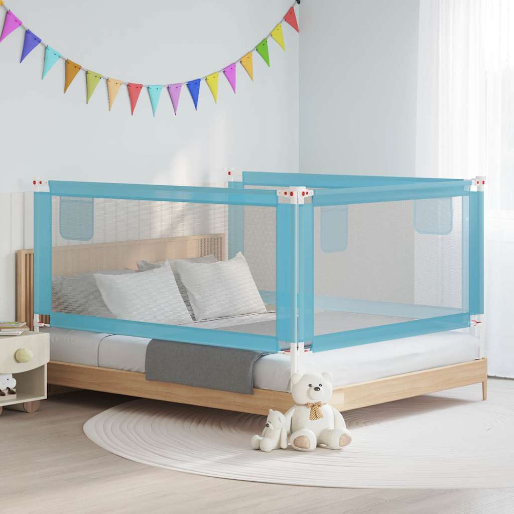 vidaXL Toddler Safety Bed Rail Blue 180x25 cm Fabric 1