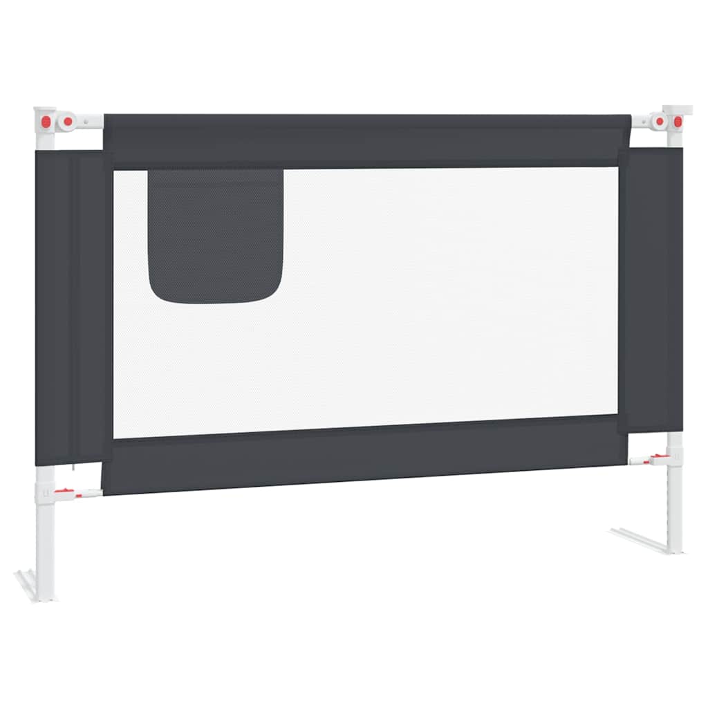 vidaXL Toddler Safety Bed Rail Dark Grey 100x25 cm Fabric 2
