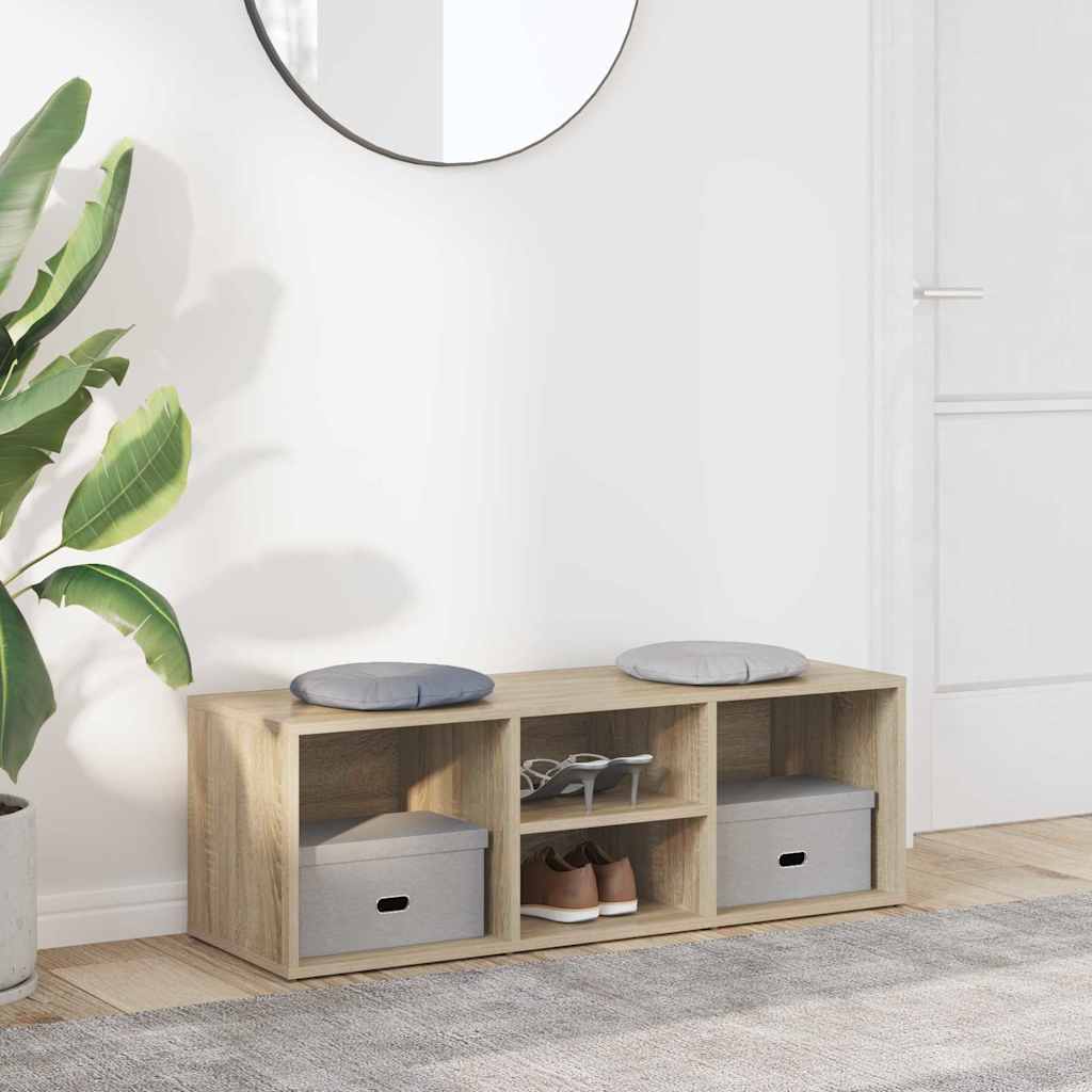 vidaXL Shoe Storage Bench Sonoma Oak 102x35x35 cm Engineered Wood 1