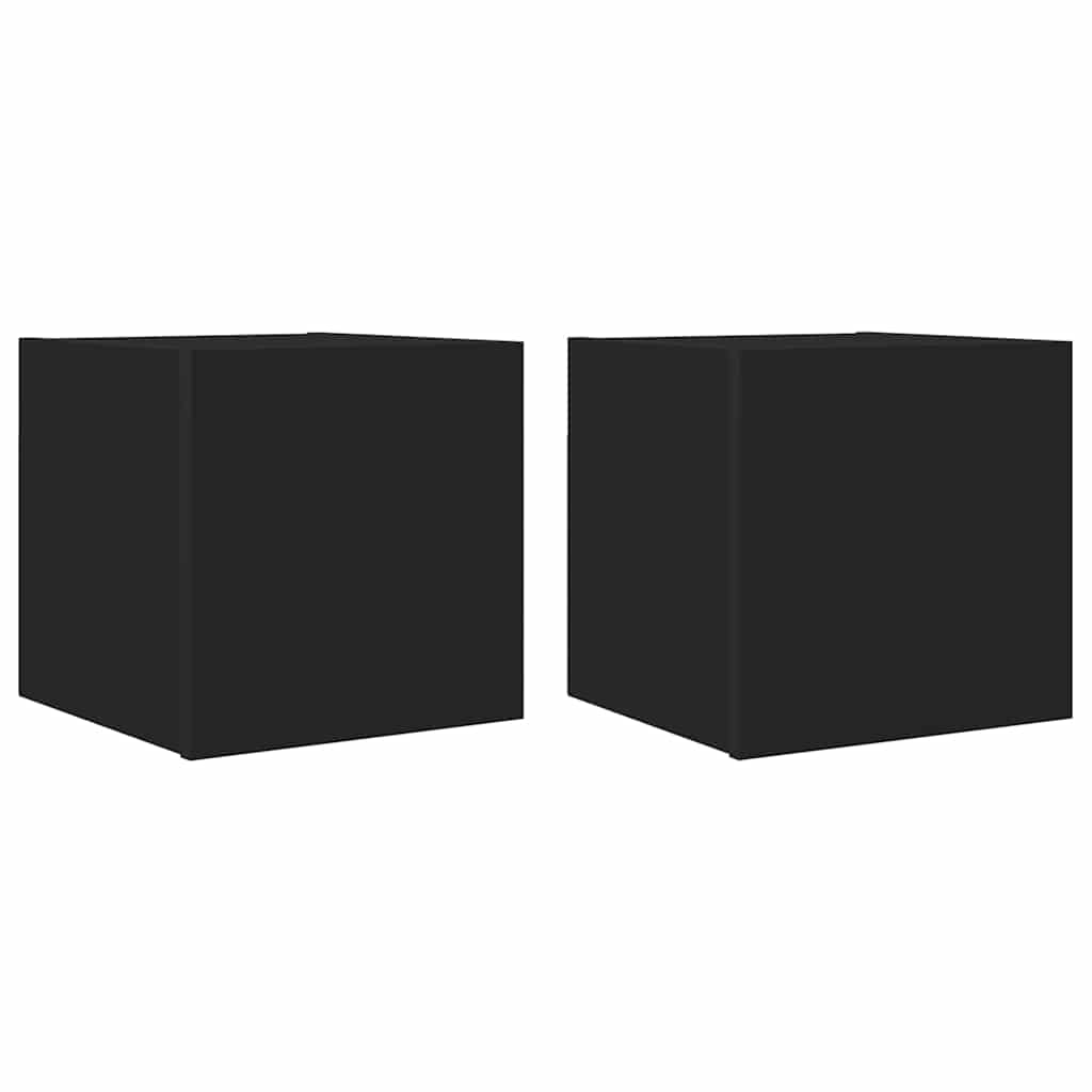 vidaXL TV Cabinet | Set of 2 | Black | Engineered wood | Small | TV Cabinet 2