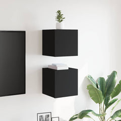 vidaXL TV Cabinet | Set of 2 | Black | Engineered wood | Small | TV Cabinet 3