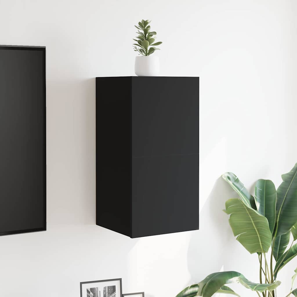 vidaXL TV Cabinet | Set of 2 | Black | Engineered wood | Small | TV Cabinet 4